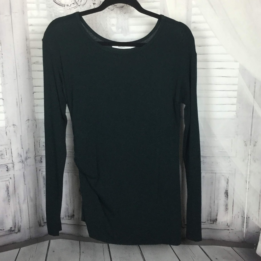 Bailey 44 Dark Green Side Gathered Tee Shirt M
